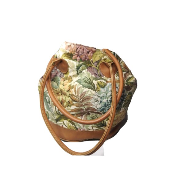 Floral Tapestry Canvas Tote Bag Medium Handbag Multicolor Americana Collection - Picture 4 of 7